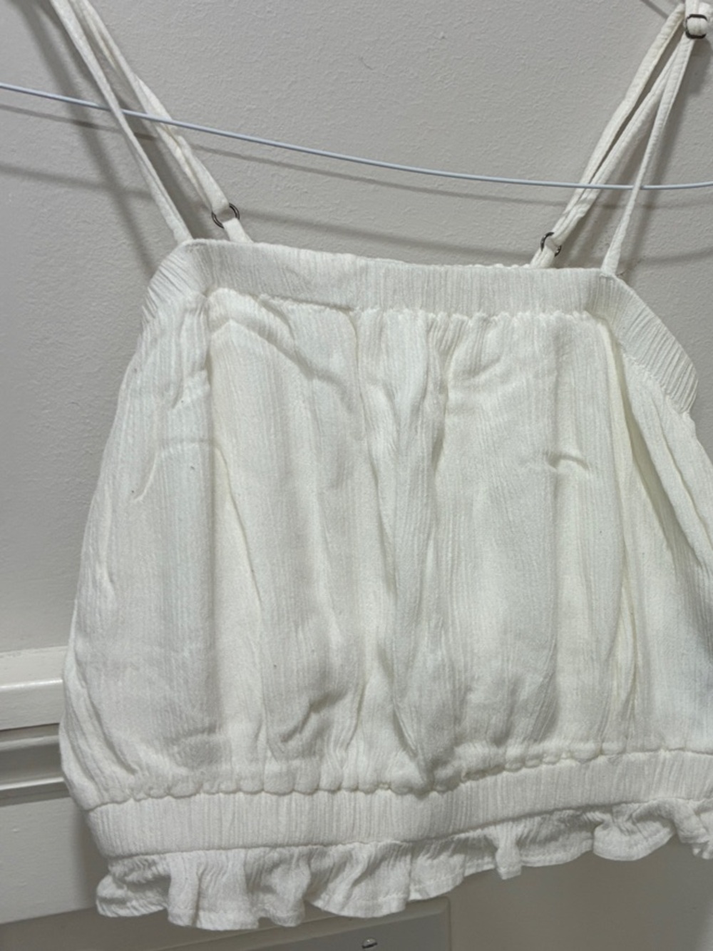Hollister Cream Smocked Cami Crop Top